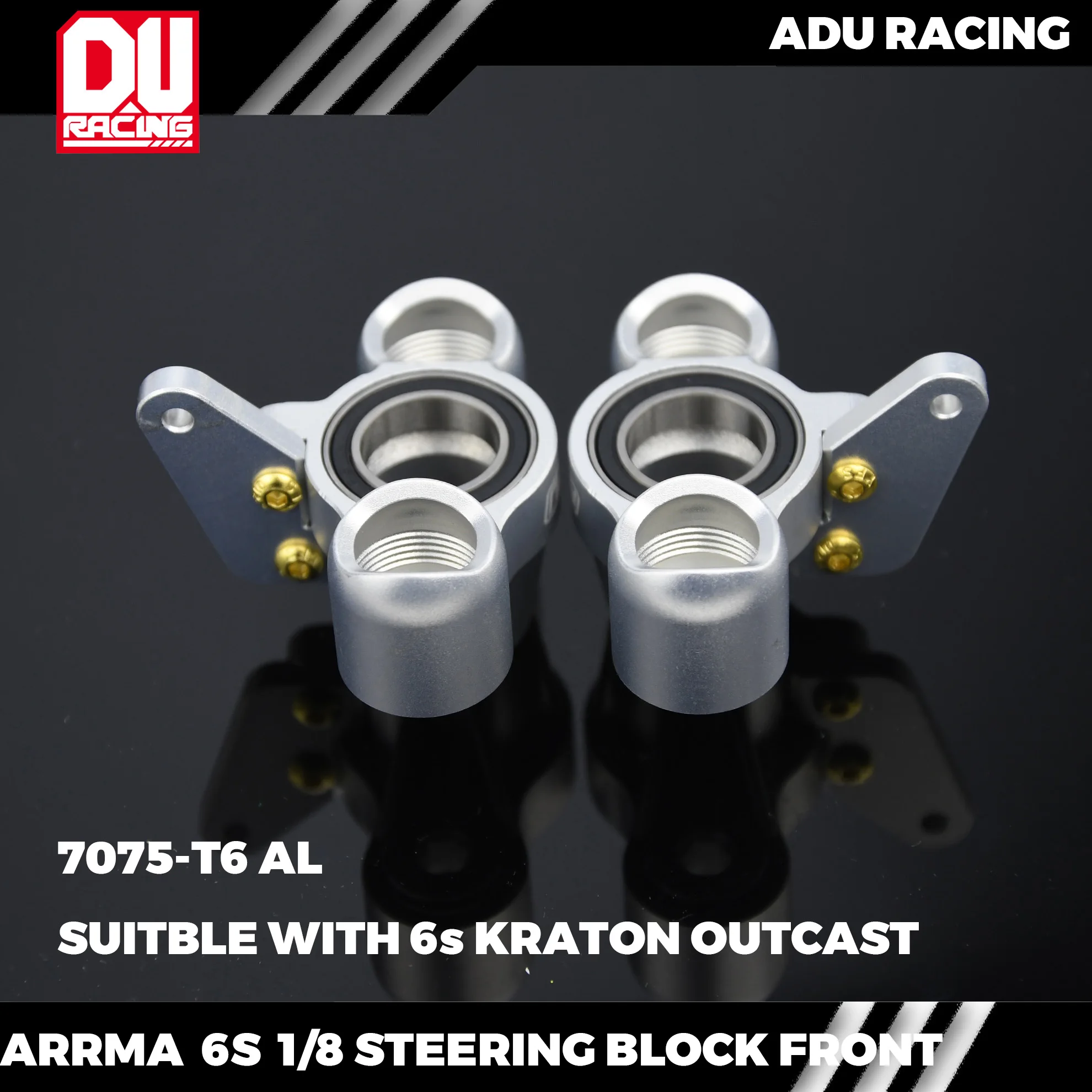 ADU Racing STEERING BLOCK FRONT CNC 7075 T6 ALUMINUM FOR ARRMA 6S OUTCAST KRATON