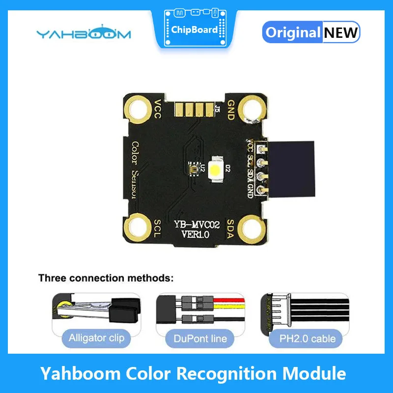 

Yahboom Color Recognition sensor module grayscale sensing tracking compatible with alligator clip/DuPont line/PH2.0 cable/stm32