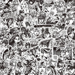 10/35/77pcs Black White Kujo Jotaro Stickers JoJo Bizarre Adventure Sticker Higashikata Josuke Bruno Buccellati Cartoon Decals
