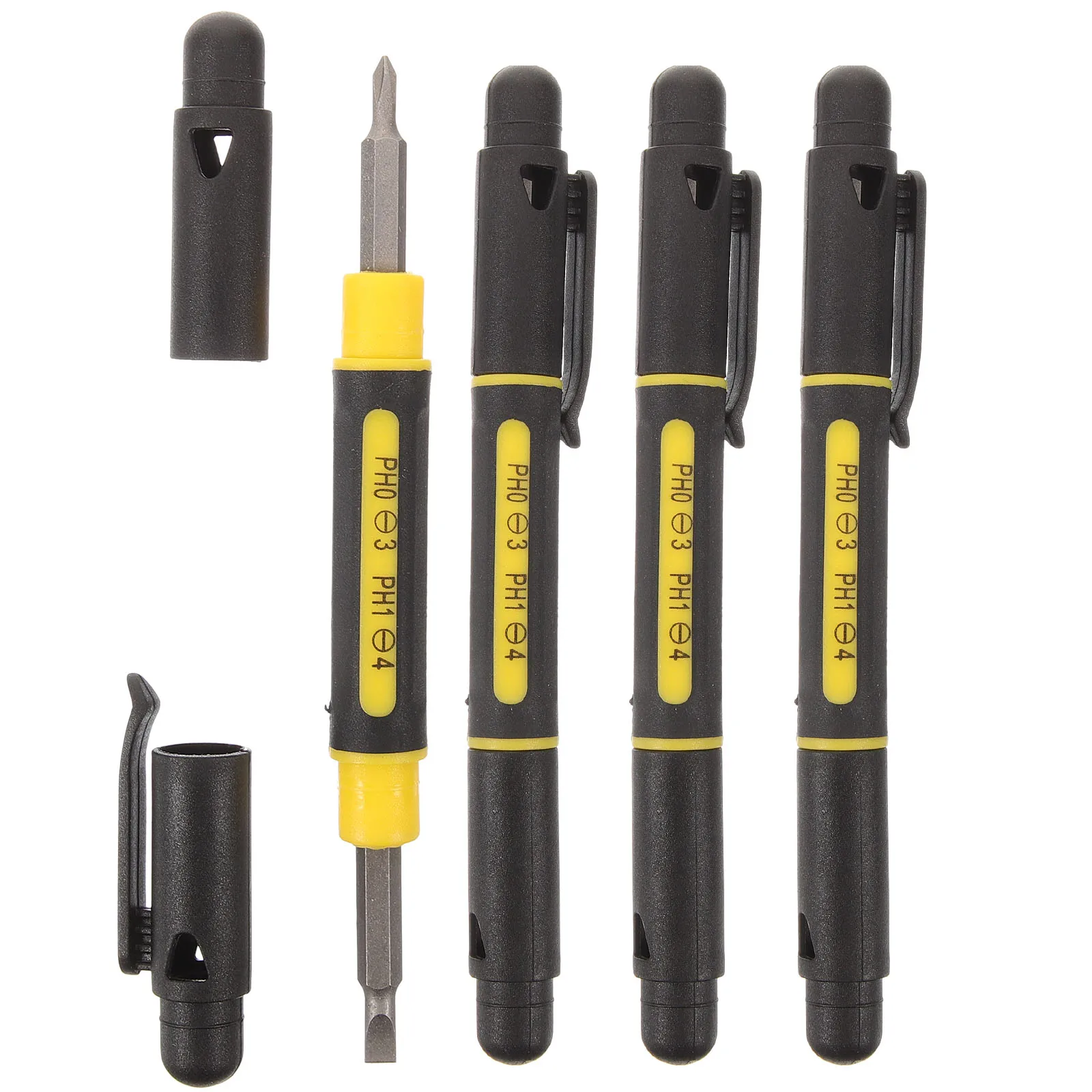 

4 Sets Mini Pocket Screwdriver Durable Repair Tool Steel Portable Pen 2 Bits Crossing Flathead Drill Rod Easy Carry Store