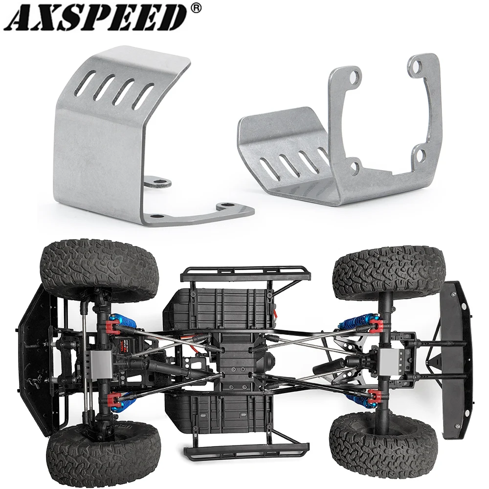 AXSPEED 1 paio di piastre paramotore per protezione dell\'asse dell\'armatura del telaio in acciaio inossidabile per Axial SCX10 II 90046 1/10 RC