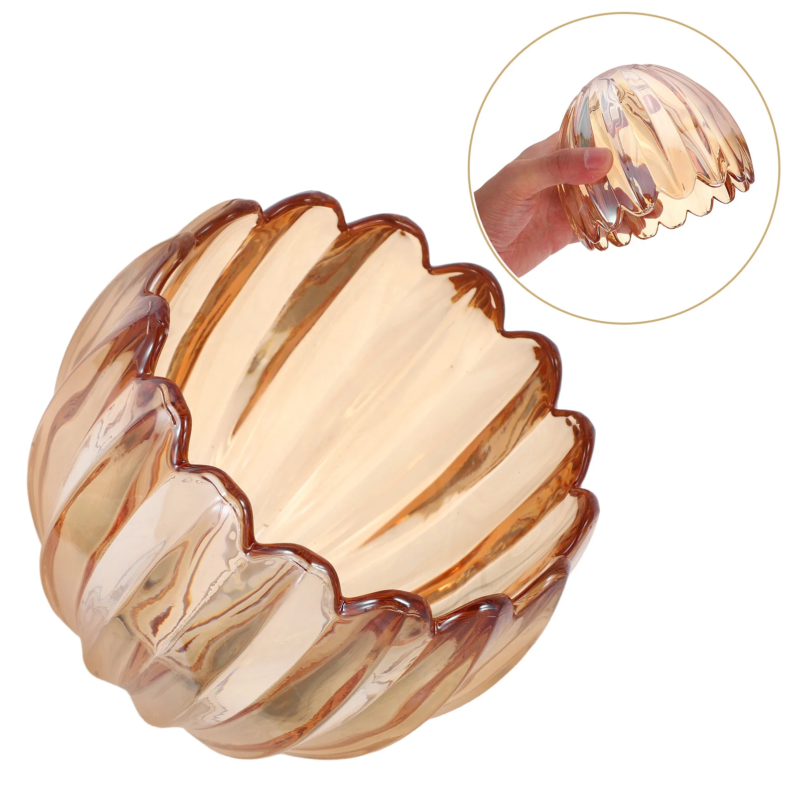 

Amber Glass Lamp Shade Pumpkin Shaped for Table Wall Pendant Lights Warm Lighting Decorative Replacement Cover