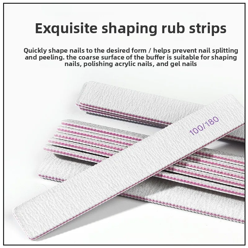 K-Beauty Grey Sand Nail File 25PCS Double-sided Buffing Stick Manicure Shaping Tool Salon Grade Supply