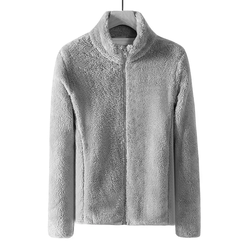 Autumn and Winter Solid Color Double-sided Fleece Top Thickened Coat