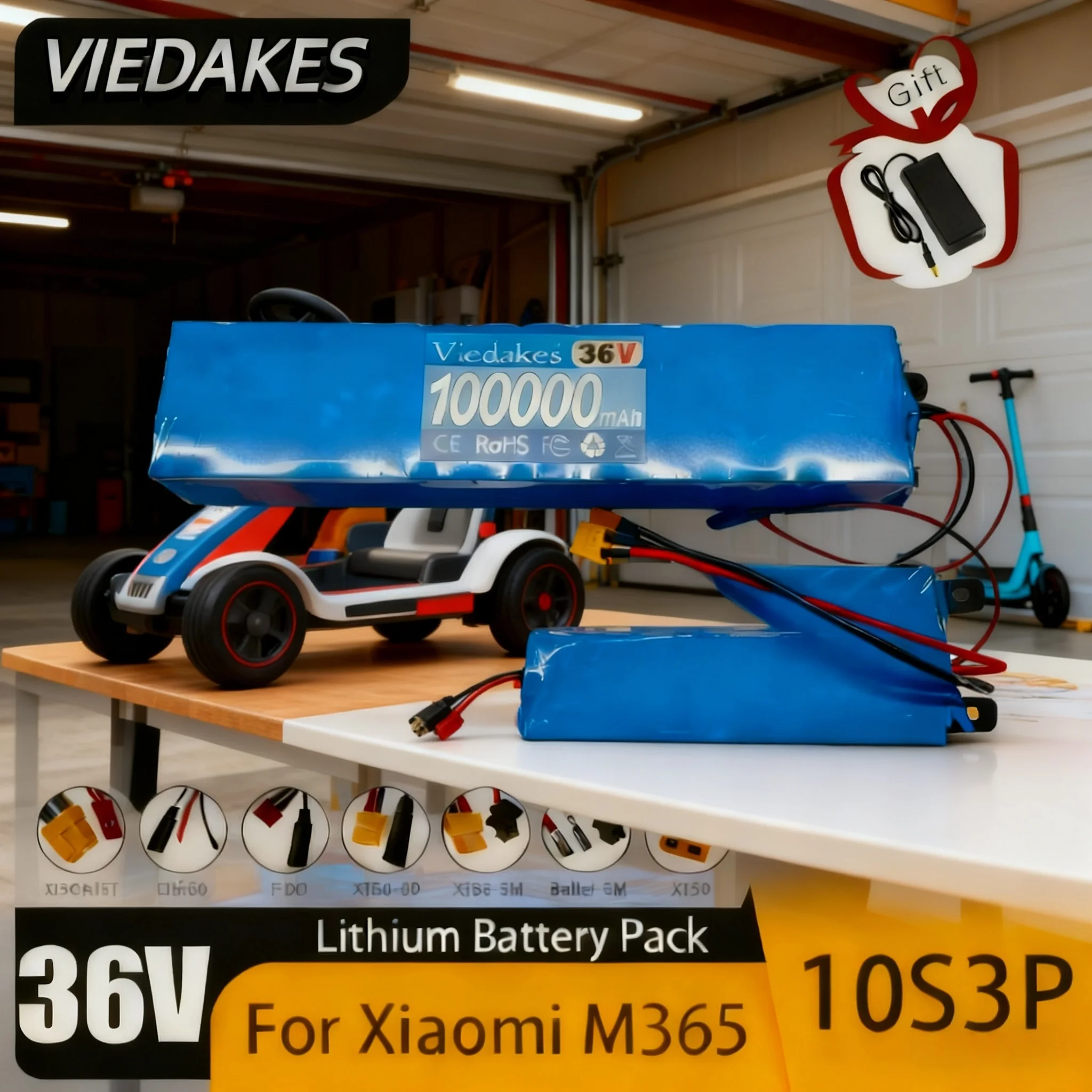 

18650 36V lithium battery pack rechargeable battery 10S3P built-in 15A 500W large capacity suitable for electric scooters