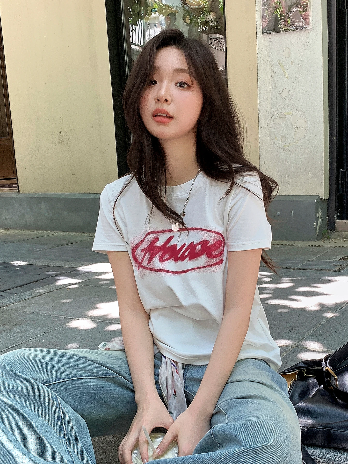 

Slim Fit Summer ort Sve T-irt Beautiful Little Eight Plums Brownie Letter Versatile ort Top Breathable Skin-Friendly...