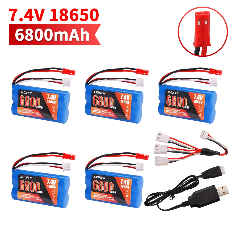 7.4V 18650 6800mAh JST plug Li-ion Battery pack For USB SG1605 SG1606 SG1603 SG1604 Pro UDIRC UD 1603 1607 Pro RC Car