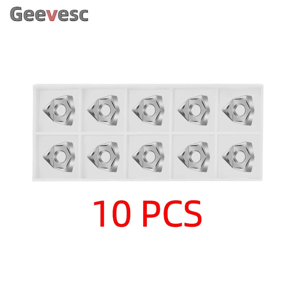 Imagem -05 - Wnmu 080608 Dupla Face Hexagonal 90 Graus Ângulo Reto Inserção de Corte de Fresagem Pesada Mfwn Wnmu Carboneto Fresa Inserções Lâmina