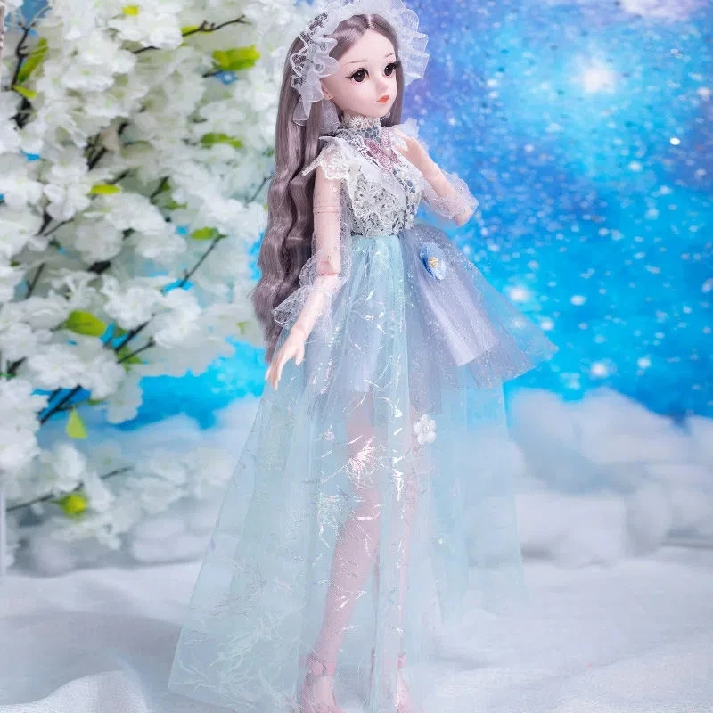 60CM BJD SD Mädchen Puppe 1/3 Ball Verbunden Weibliche Körper Mit Mode Kleid Schließen Können Augen DIY Mädchen Spielzeug für Kinder Geburtstag Geschenk