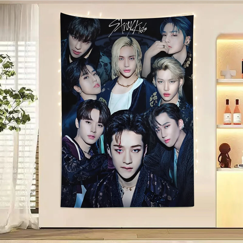 

KPOP S-Stray K-Kids DIY Wall Tapestry Hanging Tarot Hippie Wall Rugs Dorm Home Decor