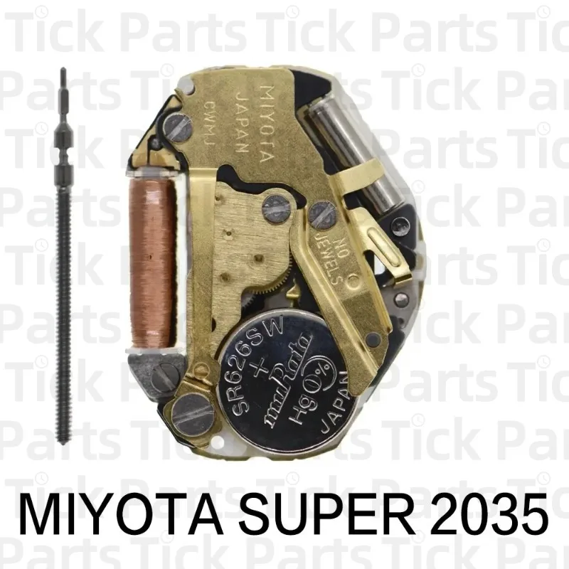 New Miyota Super 2035 Quartz Movement Golden 3 Hand Precision Japan Original Durable Metal Gears Best Cost Performance