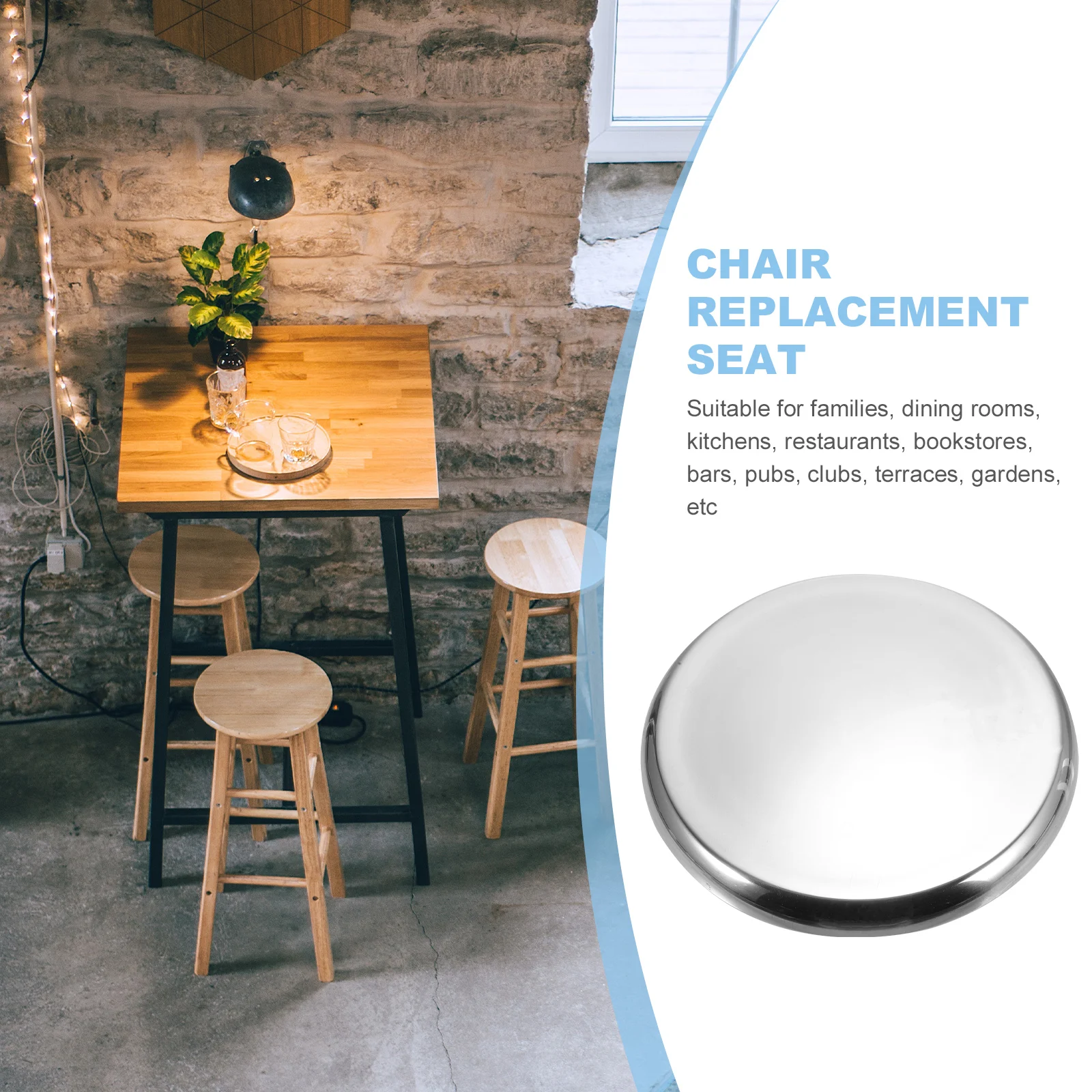 

Bar Chair Stainless Steel Seat Replacement Round Stool Cushion for Dining Room Revolving Chair Metal Pad Accessory New Style