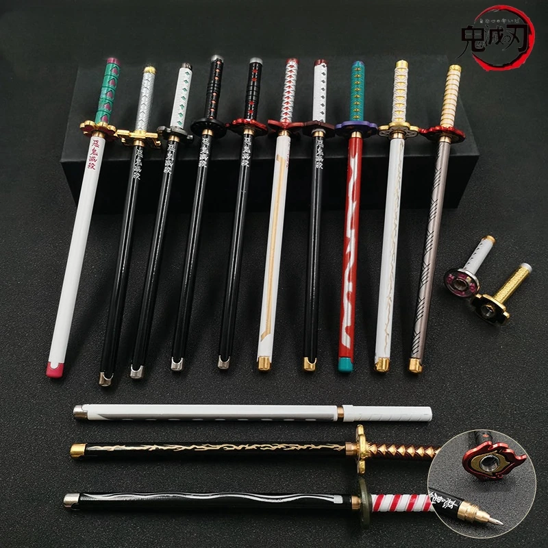 

Гелевая ручка Demon Slayer Kamado Tanjirou Agatsuma Zenitsu, оружие, нейтральная ручка для подписи, 0,5 мм, студенческие канцелярские принадлежности, крутая модель игрушки в подарок