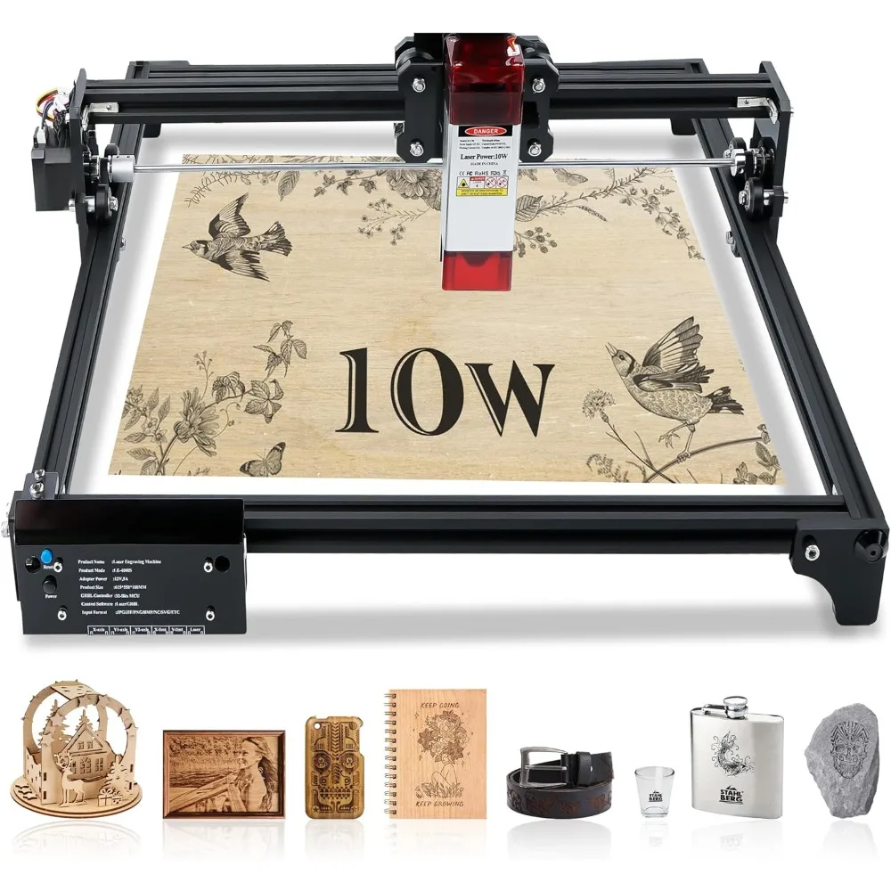 Laser Engraver, 10000 mW Output Power Cutter, 80W Higher Accuracy Engraving Machine, 400 * 400mm Engraver