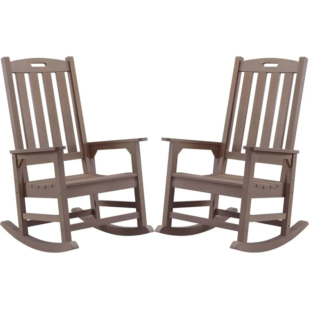 Oversized outdoor rocking chairs (set of 2) with 21-inch wide seats and 32-inch high backs for porch rockers