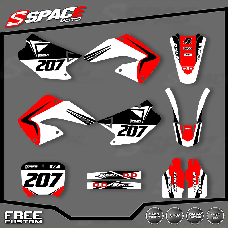 

SPACE Custom Motorcycle Graphics Background Decal for HONDA CR 2000 2001 CR125 CR250 00-01 CR125 Stickers Kits 02