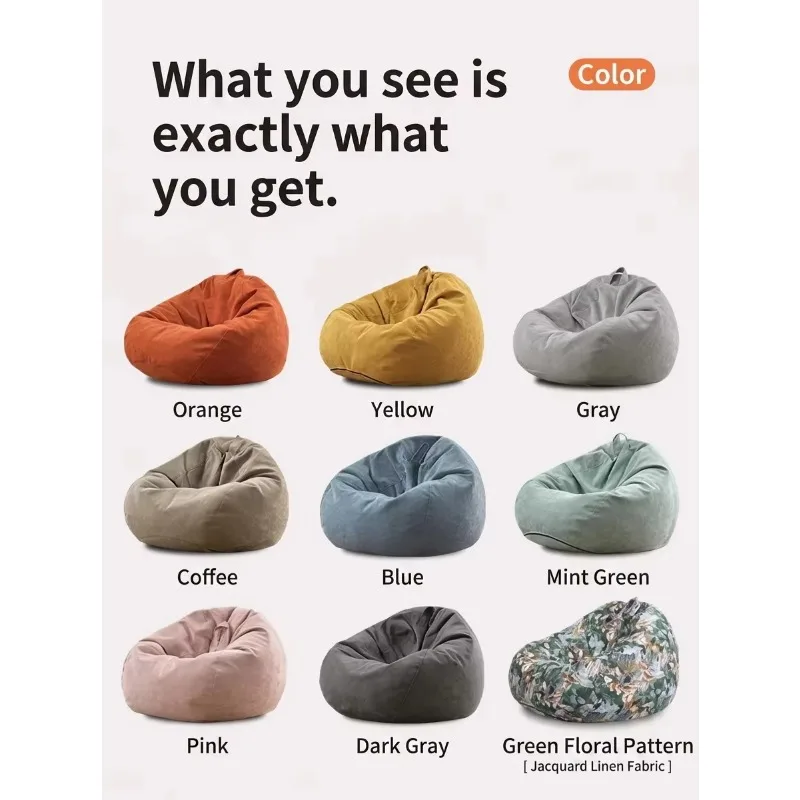 Color-Changing Bean Bag Chair Heat-Sensitive Fabric Minimalist Modern Lounge Floor Sofa for Adults Kids Large Washable Cover