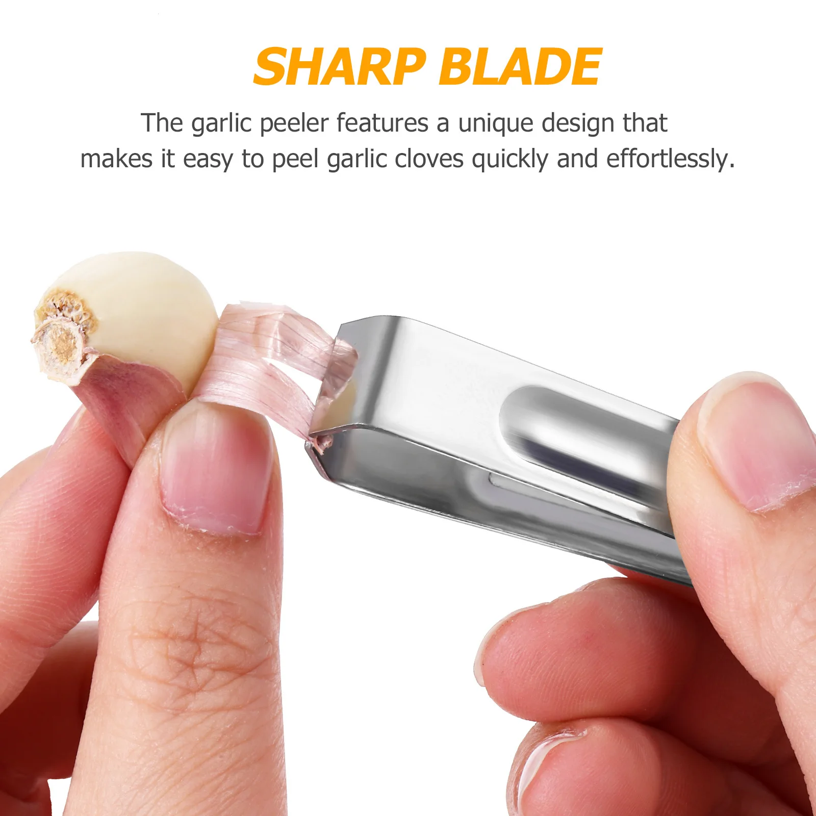 

6Pcs Garlic Peeler Stainless Steel Kitchen Tool Easy Peel Garlic Tweezers Skin Remover Metal Manual Peeling Tool