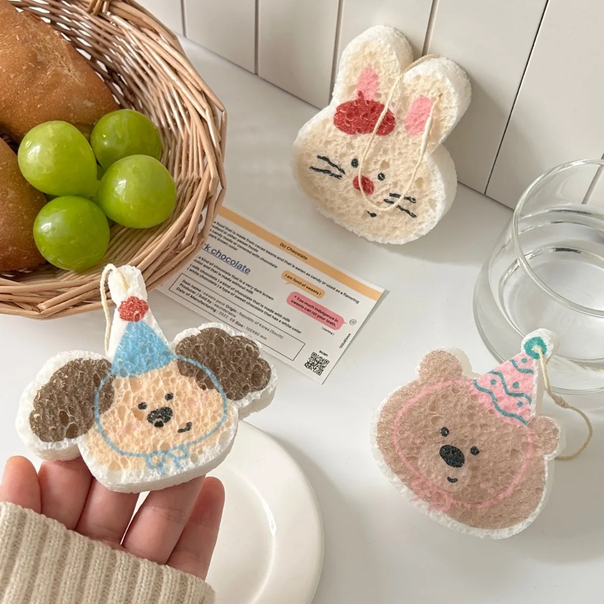 

Creative Instagram Cute Natural Wood Pulp Cotton Cloth Dishwashing Pot Cleaning Utensil Decontamination Cloth Kitchen Utensil