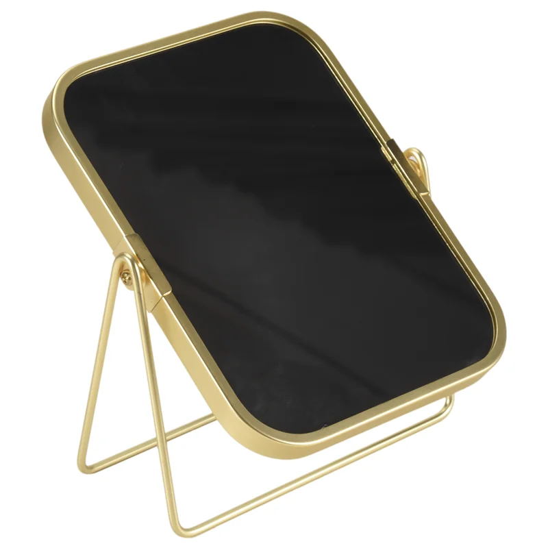 N02R-Vanity Makeup Mirror With Metal Stand 360 Degree Swivel Desktop Tabletop Mirror