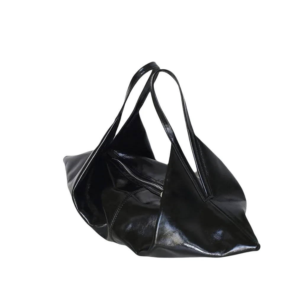 

Soft Leather Croissant Crossbody Bag Commuting Hobos Lazy Style Shoulder Bag Korean Style Solid Color Oil Wax Leather Handbag