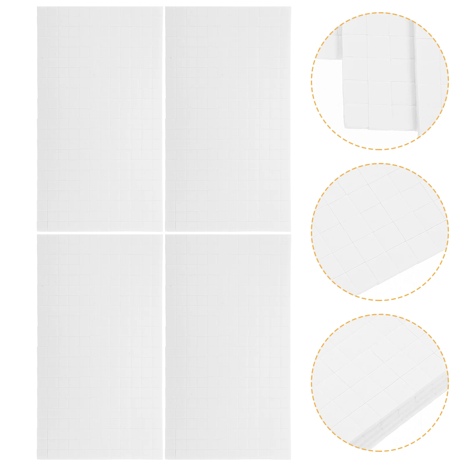

5 Sheets Foam Square Stand Soft-up Tools Dual Adhesive Dots Mounts Carpet Tape Squares for Crafts Office