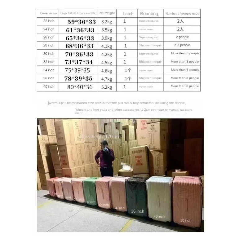 22/24/36/40/50 inch Large Size Capacity Suitcase Trolley Luggage Mute Universal Wheel PC Password Suitcases Travel