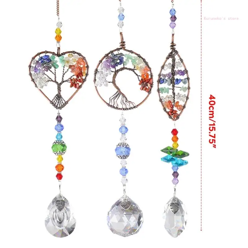 คริสตัลต้นไม้ชีวิต Suncatchers หน้าต่างรถแขวนผนังเครื่องประดับสำหรับ Home Garden