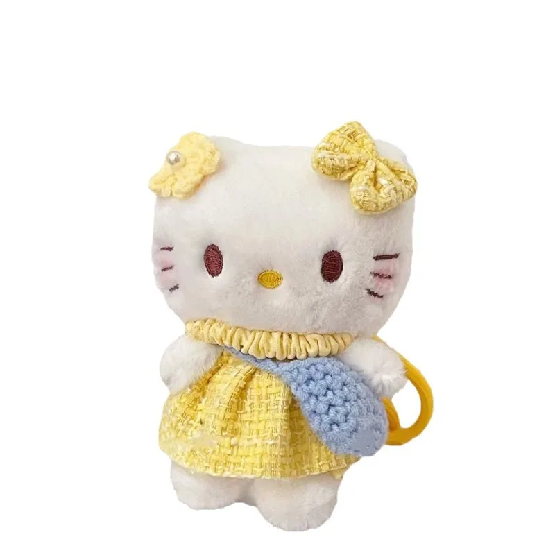 Kawaii Sanrio Hello Kitty Pluszowy brelok do kluczy Tkactwo Lina Klamra Pluszowa lalka Torba Wisiorek Dziewczęcy Telefon komórkowy Wisząca ozdoba Prezenty