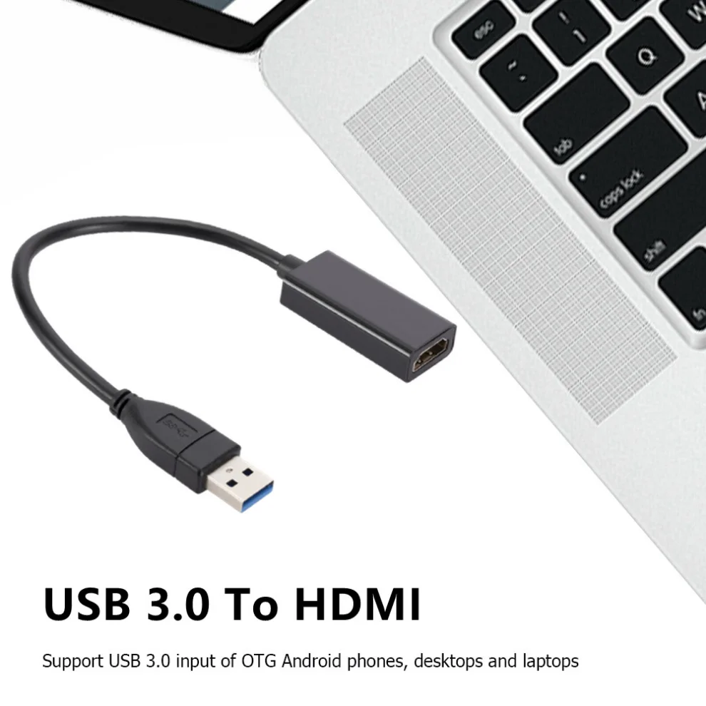 LccKaa 1080P 60HZ USB 3.0 to HDMI-compatible Audio Video Converter Adapter Cable For Windows 7/8/10 PC Laptop OTG Android Phone