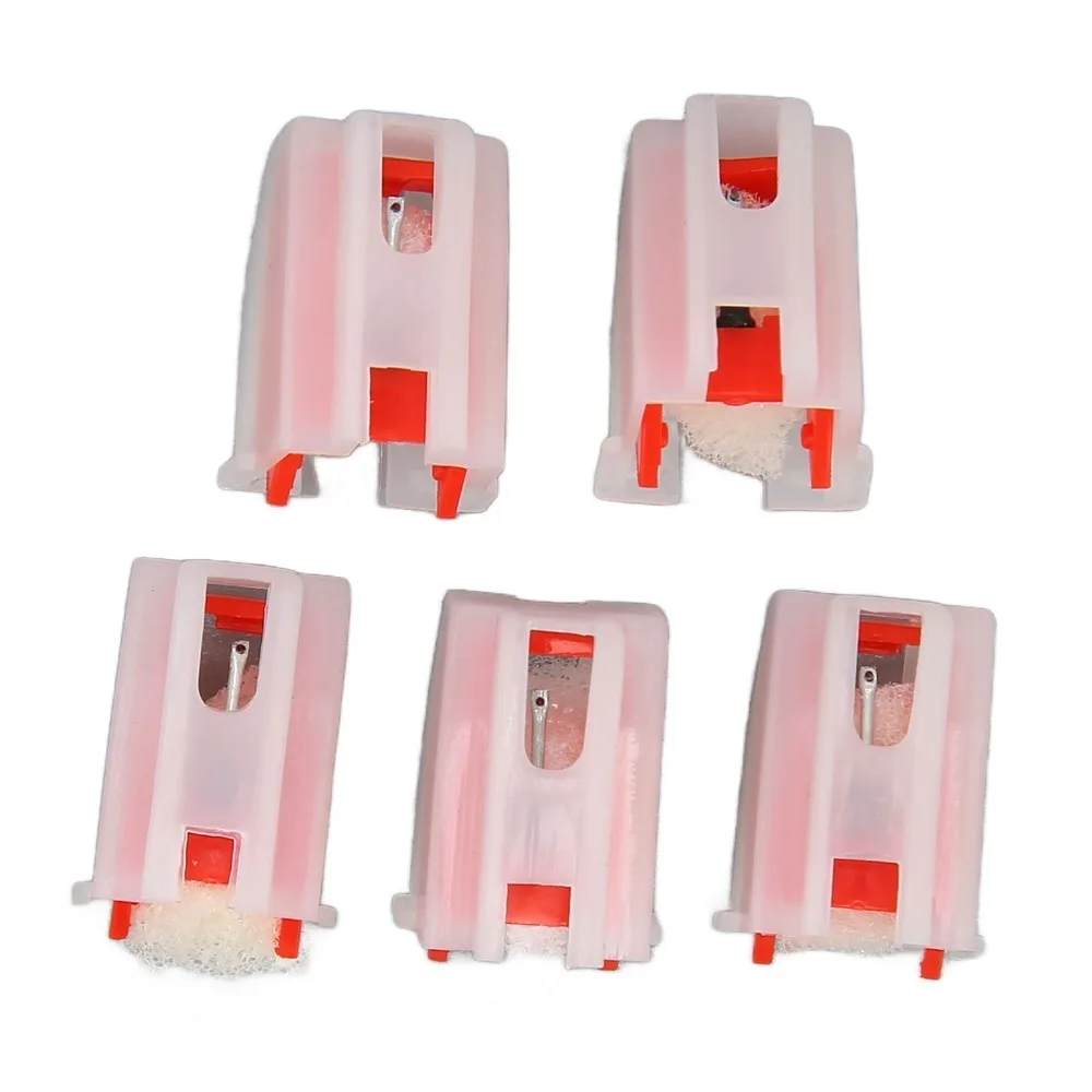 5PCS Red Record Player Needles with White Plastic Case Turntable Replacement Needles Phonograph Stylus for LP Vinyl Record