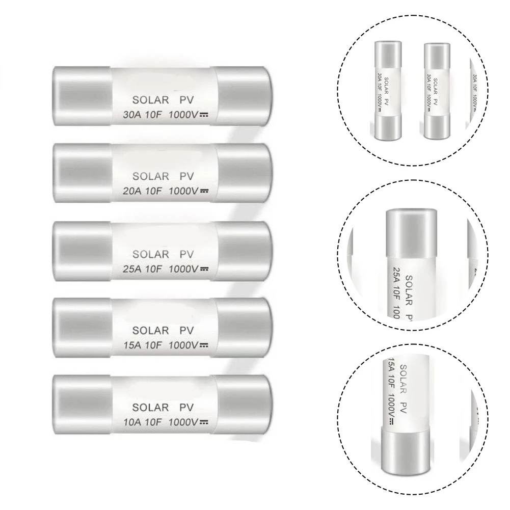 3pcs Photovoltaic Fuse 10x38mm Fuse Link For Solar System DC1000V Solar Fast Blowing Photovoltaic Fuse Power Tools Accessories