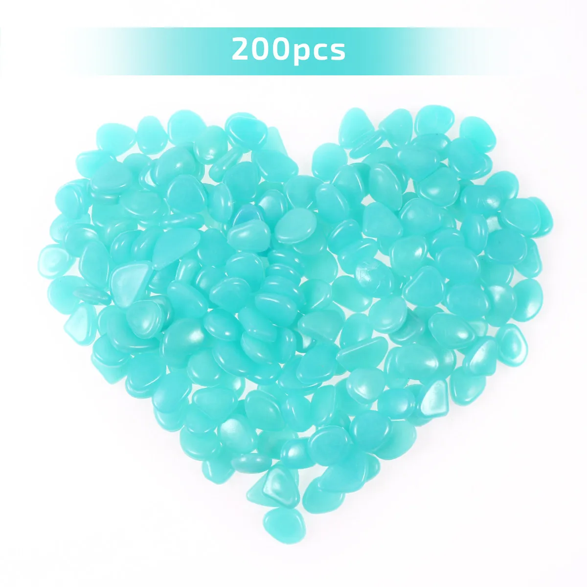 200Pcs Luminous Glow in The Dark Pebble Stones Aquarium Fish Tank Garden Yard Gravel Decoration Night Light Cobblestone