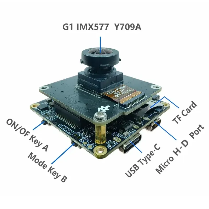 IMX577 12MP Camera Module with EIS Electronic Image Stabilization 4K Video 130°Wide View Angle UVC Protocol USB Connectivity