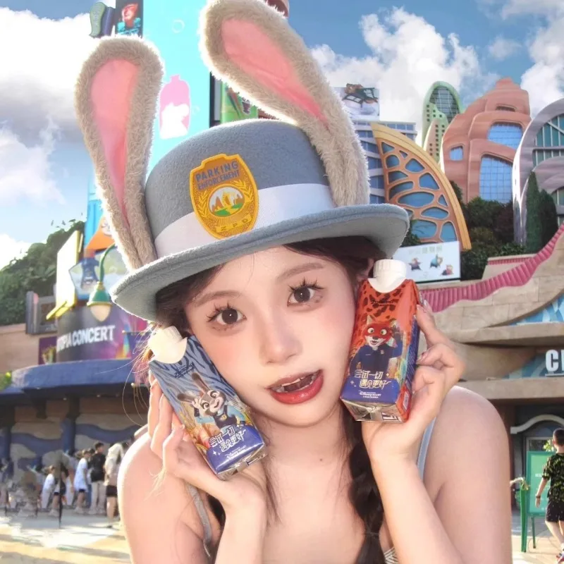 

MINISO Anime Judy Cosplay Rabbit Officer Hat Animals Ears Headwear Cute Hats Role Play Props Accessories Unisex Theme Party