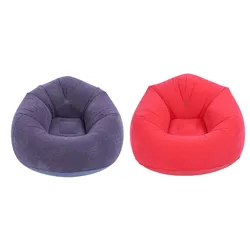 Inflatable Lounge Chair Flocking PVC Portable Folding Blow Up Sofa for Living Room Bedroom Balcony Office Travel Inflatable Sofa