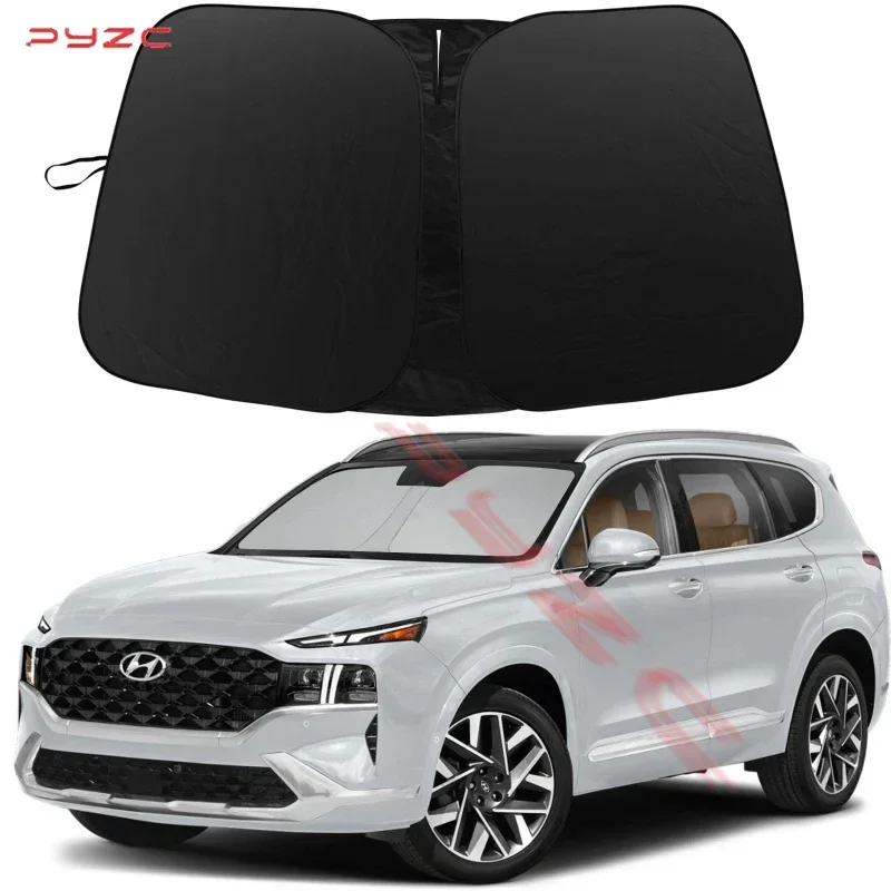 Windshield Sun Shade for 2019 2020 2021 2022 2023 Hyun-dai Santa Fe  Front Window Sunshade Sun Visor Protector Block UV Rays