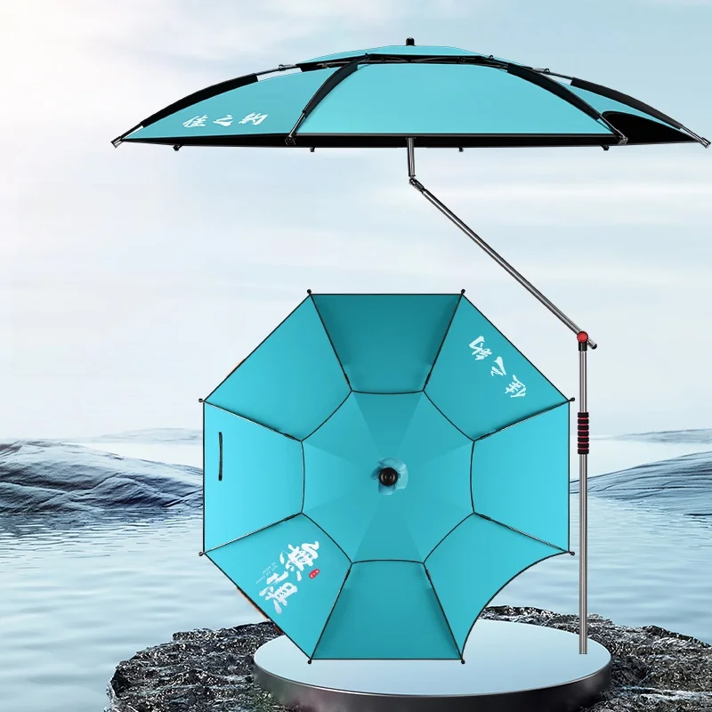 佳之東-新型2025-厚手黒色接着剤釣り傘-ウォーキングスティック-日傘-雨傘-折りたたみ式オックスフォード布