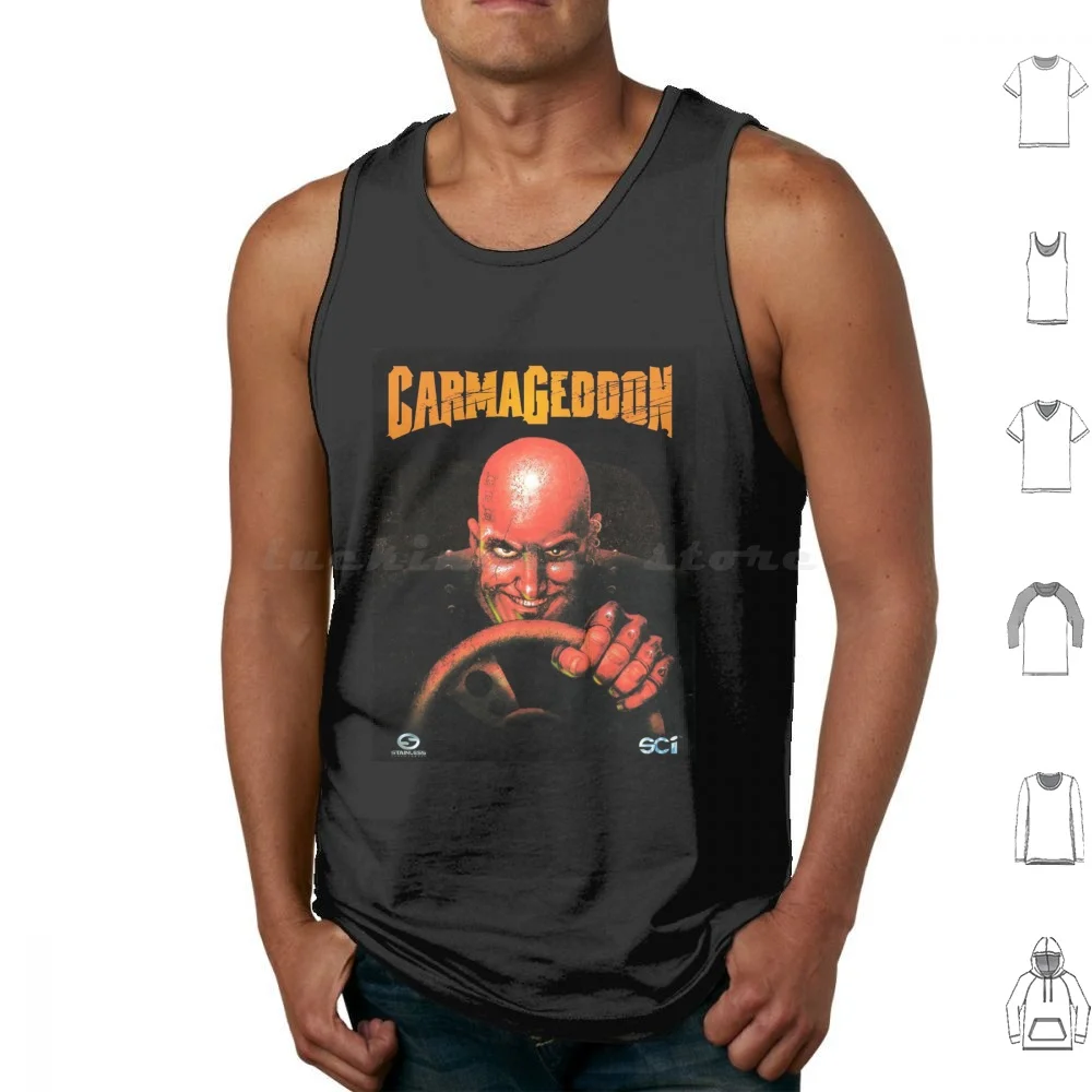 

Carmageddon Tank Tops Vest Sleeveless Carmageddon Retro Violent Videogame Psx 90s Classic Controversial Automobile Sci