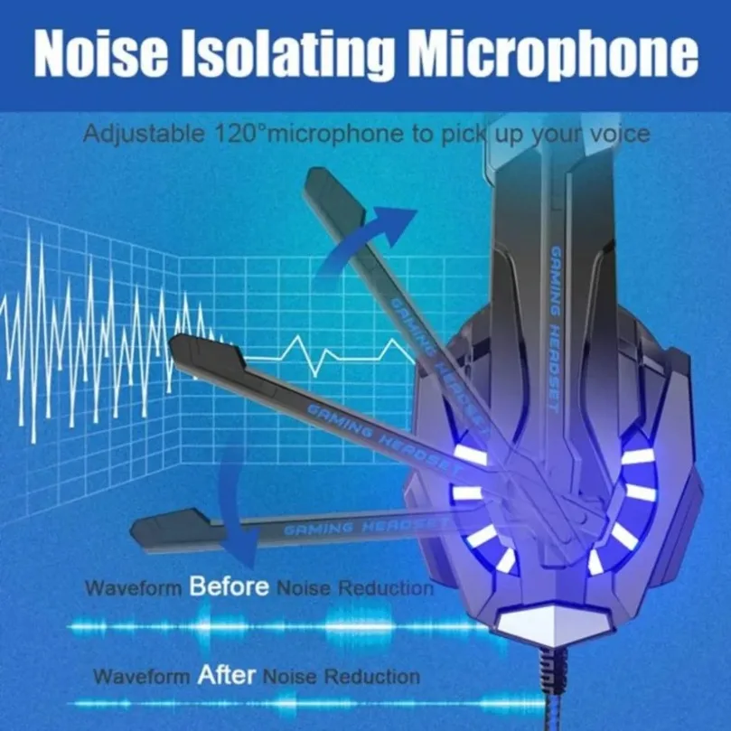 Gaming Headset Deep Bass Stere - Wired Earphone Mic recension och pris