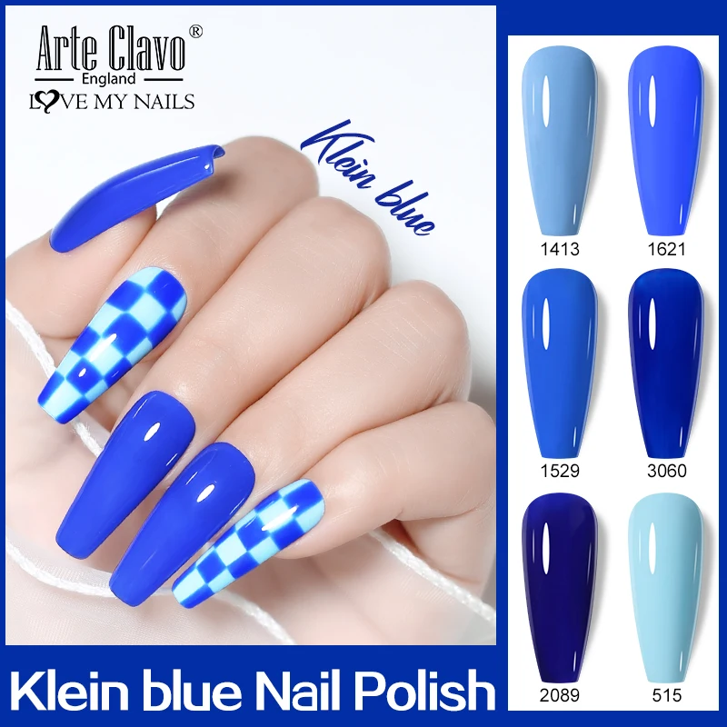 Arte Clavo 15Ml Klein Blue ทาเล็บยาวนานเคลือบเงาเจล Top Coat Soak Off เล็บ maincure UV LED Gellack