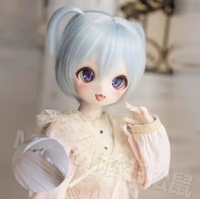 1/3 1/4 BJD DD MDD Doll Hair,  Toy Pigtail Cute Bangs Short Wig 1 Piece