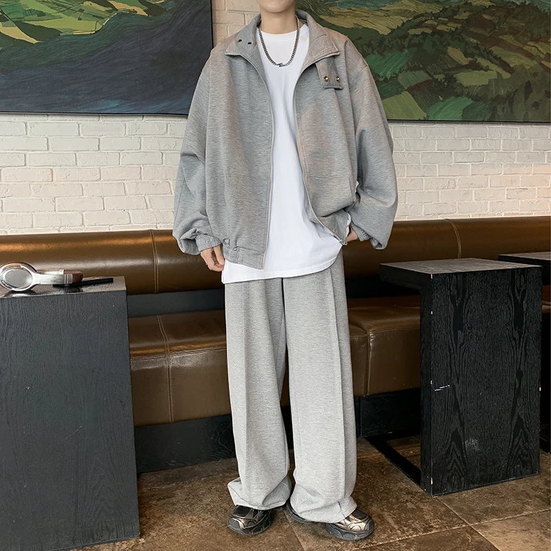 

Открытый кардиган с подкладкой на плечах, толстовка с капюшоном, дэт, свободные спортивные штаны, спортивный повседневный комплект для мужчин, модный осенний наряд для мальчика-подростка