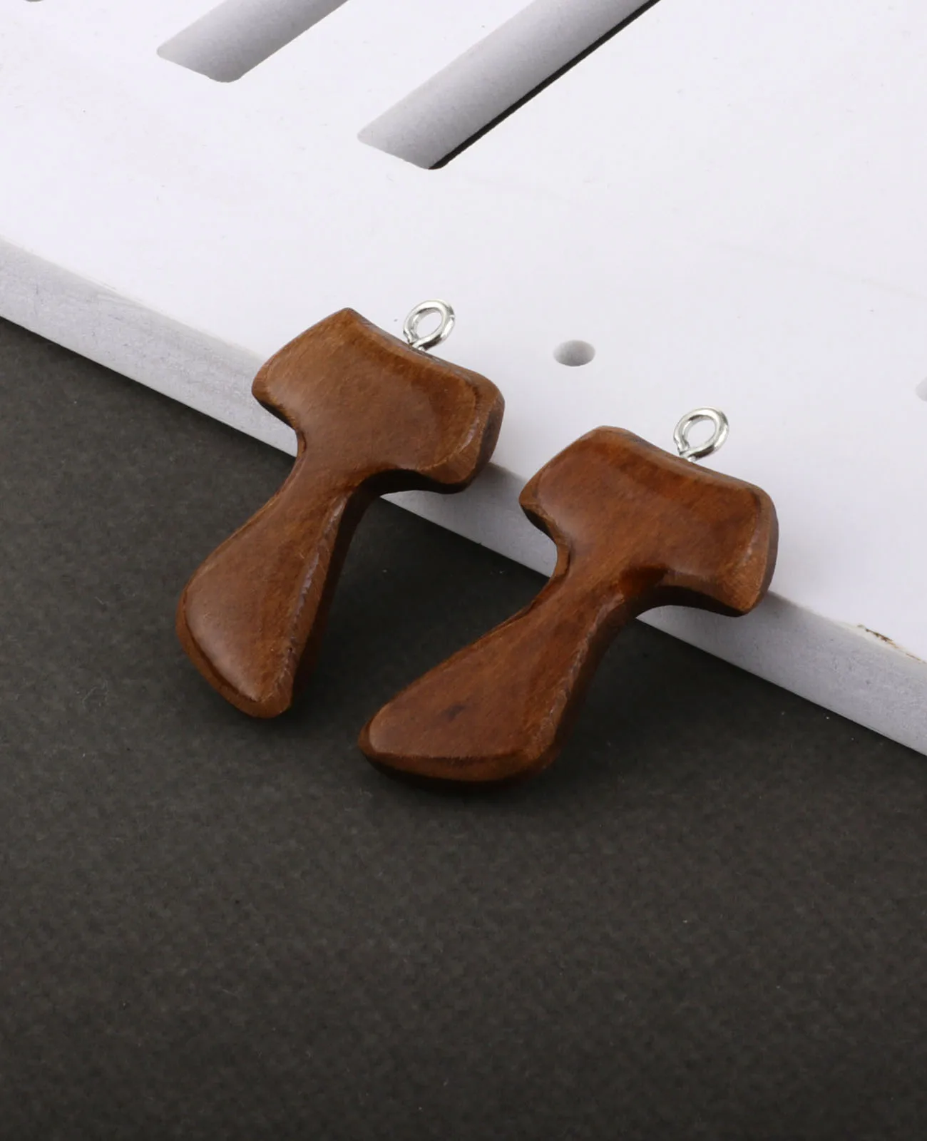 5 قطعة سحر الصليب تاو الخشبي كريستيان سانت فرانسيس أوف أسيسي الصليب قلادة لصنع المجوهرات DIY بها بنفسك اليدوية