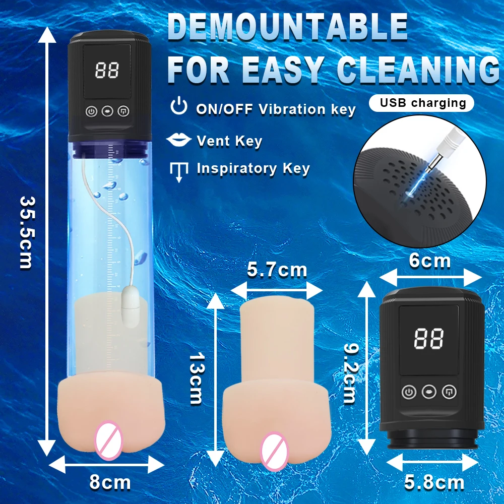 الكهربائية مص فراغ القضيب مضخة الديك موسع تأخير القذف ديك الانتصاب توسيع الكبار الجنس لعب للرجال 18 +