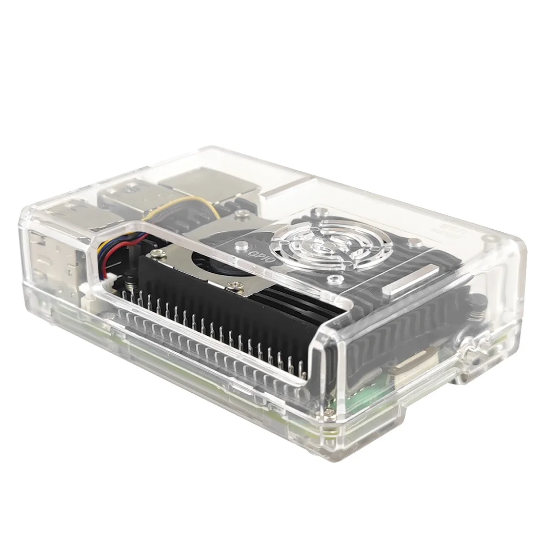 Raspberry Pi 5 Чехол, ABS чехол с активным радиатором кулера для Raspberry Pi 5…