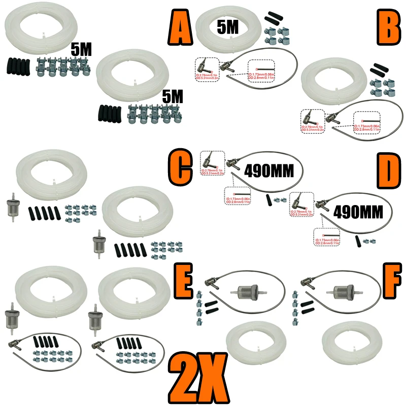 

2X Fuel Tank Standpipe Kit Replaceable Parking Heater Fuel Line Filter Set for Eberspacher Webasto Heater Diesel Hose Clip Clamp