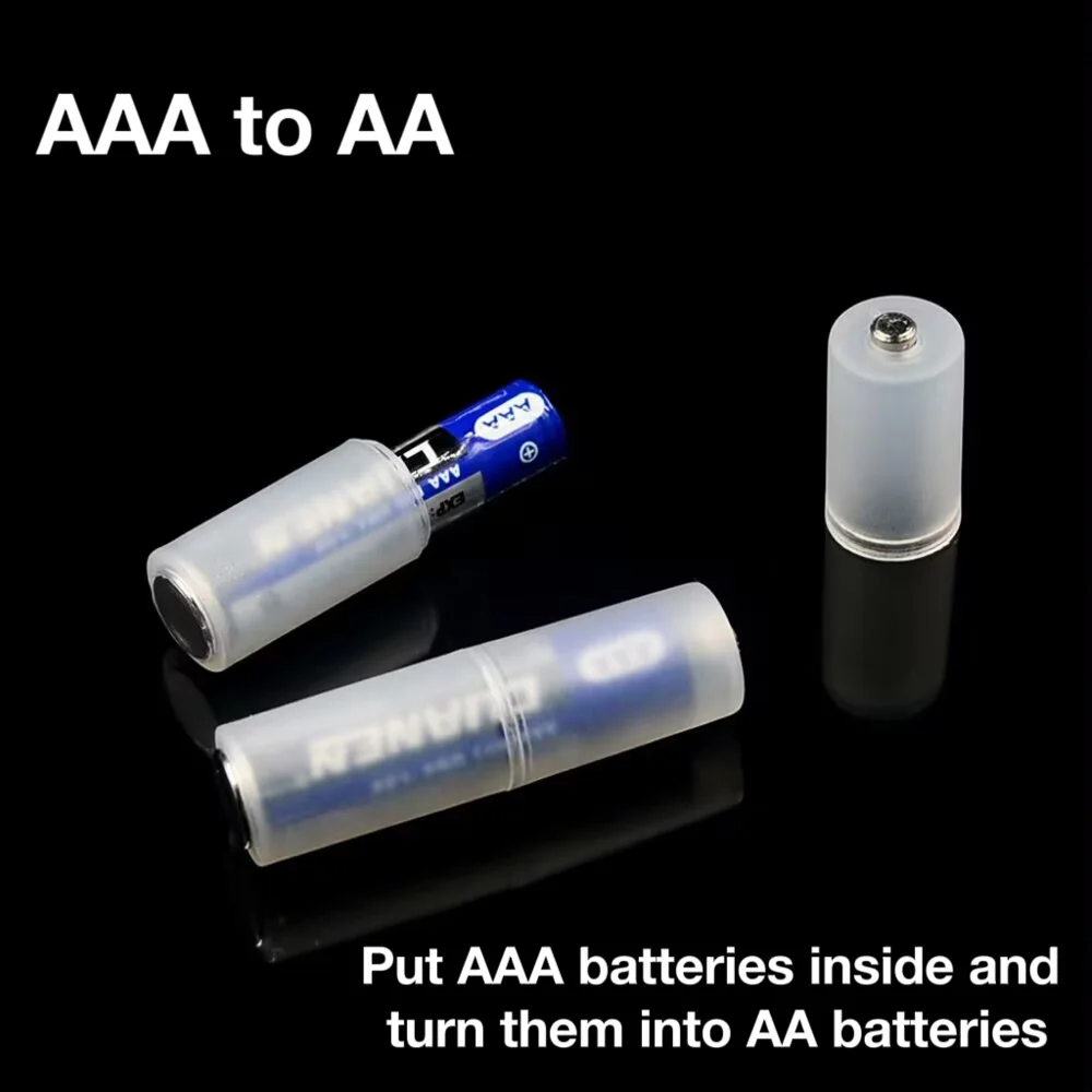 2/4/8pcs AAA to AA Size Cell Battery Converter Adaptor Holder Case Switcher Portable Translucent Battery Conversion Cartridge