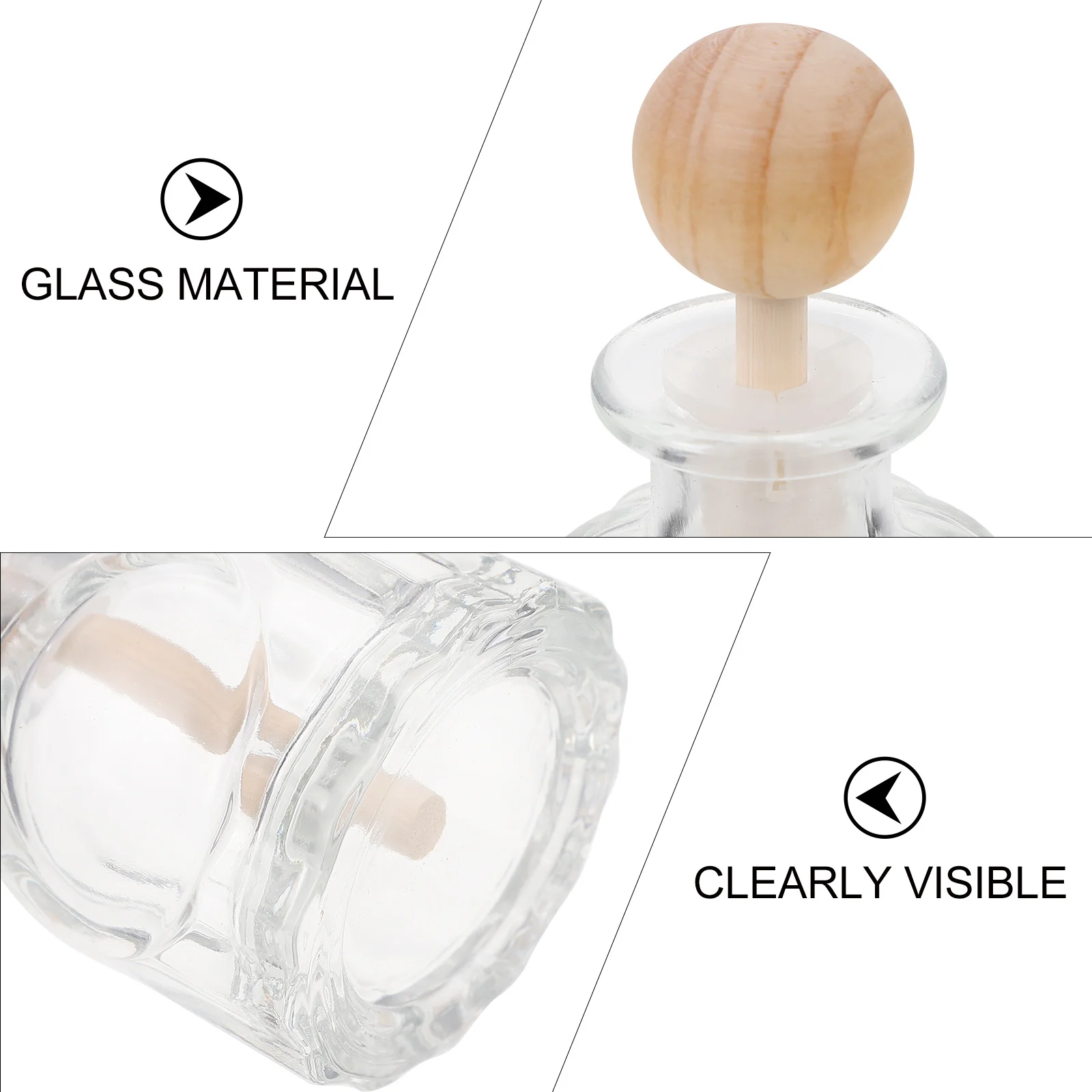 

3Pcs Glass Diffuser Bottles Empty Refillable Aromatherapy Containers for Essential Oils Room Fragrance Diffuser Bottles