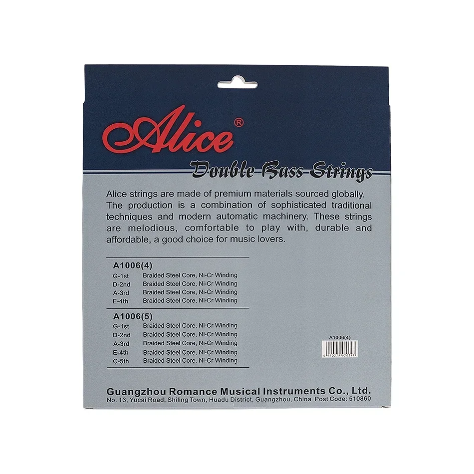 Alice A1006 Double Bass Strings 4-Strings Braided Steel Core Ni-Cr Winding For Concert Double Bass Accessories